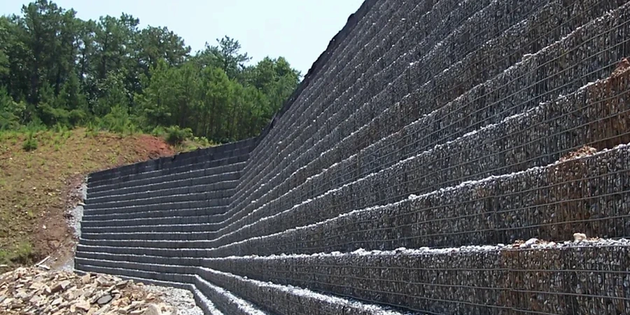 Illustrative image of MSE (Mechanically Stabilized Earth) wall design in Fredericton